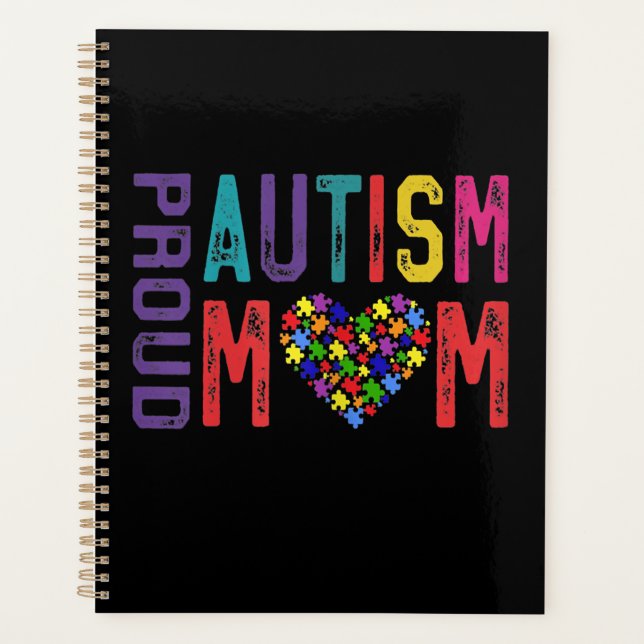 Autistic | Proud Autism Mom Puzzle Piece Planner (Front)
