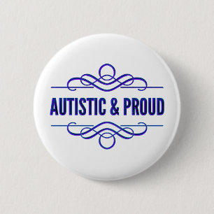 Autistic & Proud Purple Swirls 2 Inch Round Button