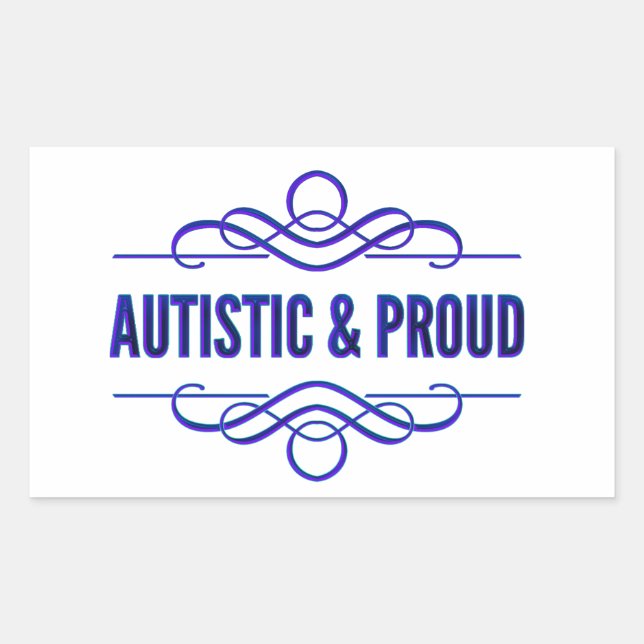 Autistic & Proud Purple Swirls Sticker (Front)