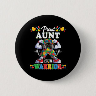 Autistic Ribbon Puzzle Aunt Of Autism Awareness Wa 2 Inch Round Button
