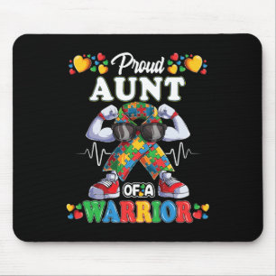 Autistic Ribbon Puzzle Aunt Of Autism Awareness Wa Mouse Pad