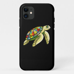 Autistic  Sea Turtle Puzzle Piece Autism Awareness iPhone 11 Case