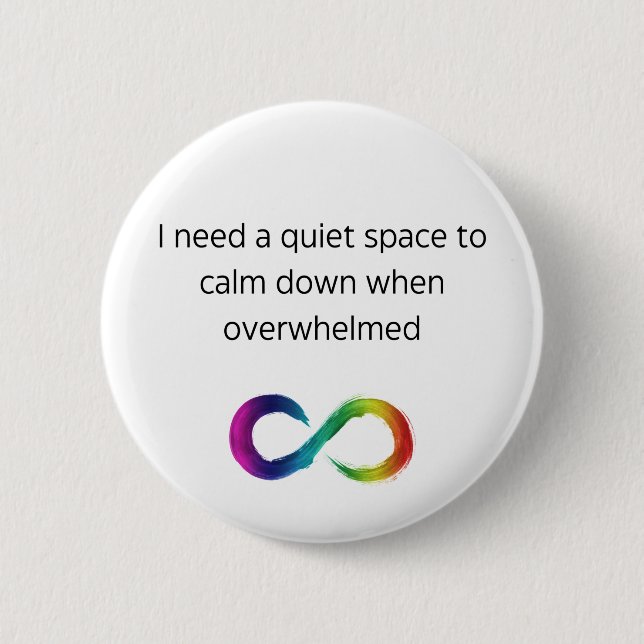 Autistic Sensory Needs Card- Quiet  2 Inch Round Button (Front)