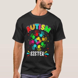 Autistic Sister Puzzle Support Family Autism Aware T-Shirt