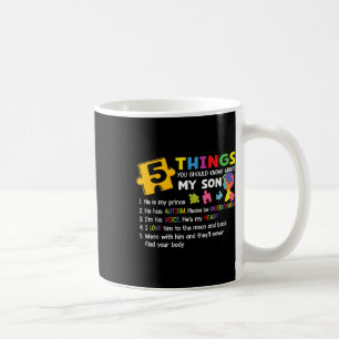 Autistic Son Autism Awareness Support For Mom Dad  Coffee Mug