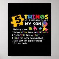 Autistic Son Autism Awareness Support For Mom Dad