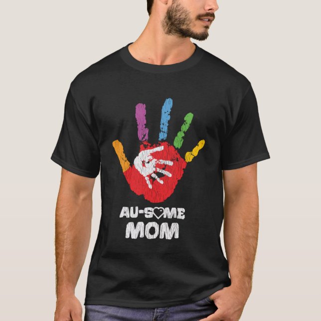 Autistic Son Daughter Awesome Mom Autism Awareness T-Shirt (Front)