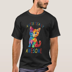 Autistically Awesome Autism Cat Awareness T-Shirt