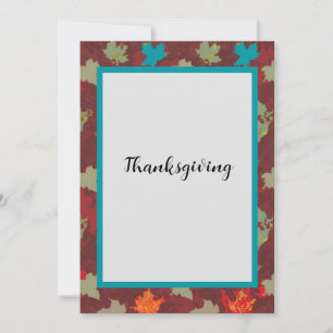 Autmn Solid Flying Leaves- Burnt Umber/Orange Invitation