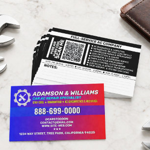 Auto Air Conditioning Services   Car AC Repair Business Card