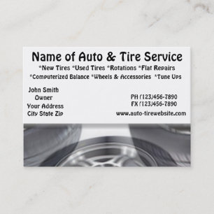 Auto and Tire Service Automotive Business Cards