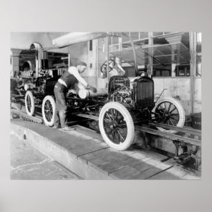 Auto Assembly Line, 1920s Poster