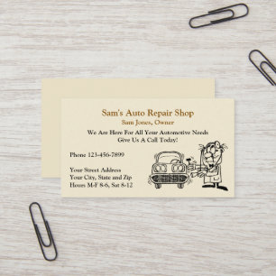 Auto Automotive Mechanic Repair Shop Business Card