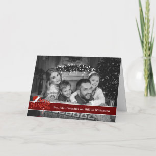 Auto Black and White Merry Christmas Photo Holiday Card