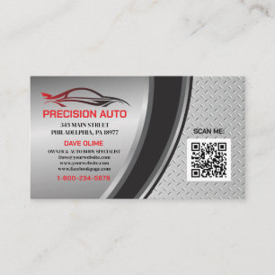 Auto Body Custom Paint Detailing Collison QR Code Business Card