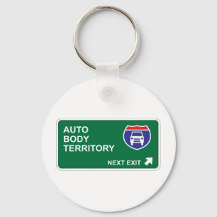 Auto Body Next Exit Keychain