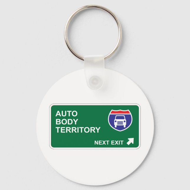 Auto Body Next Exit Keychain (Front)