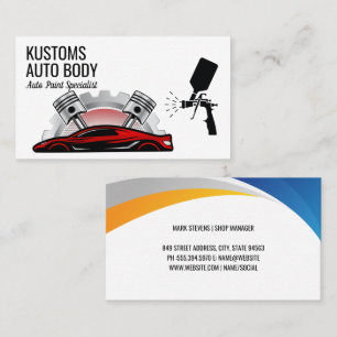 Auto Body Paint and Car Repair Business Card