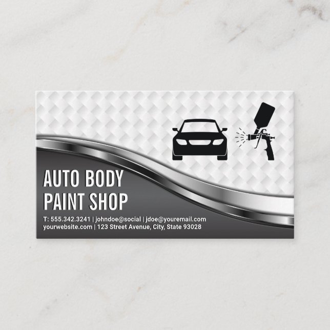 Auto Body Paint Logo Business Card (Front)
