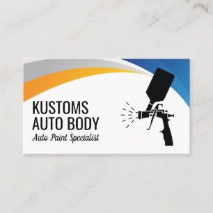 Auto Body Paint Services Spray Gun Business Card