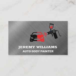Auto Body Paint Shop   Spray Paint Logo Business Card
