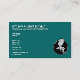 Auto Body Painting   Cool Aqua Colour Business Card