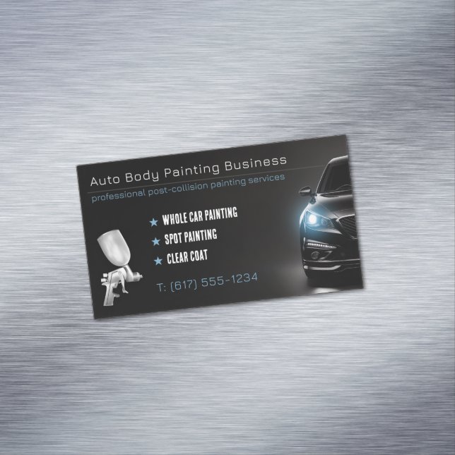 Auto Body Painting | Modern Professional Magnetic Business Card (In Situ)