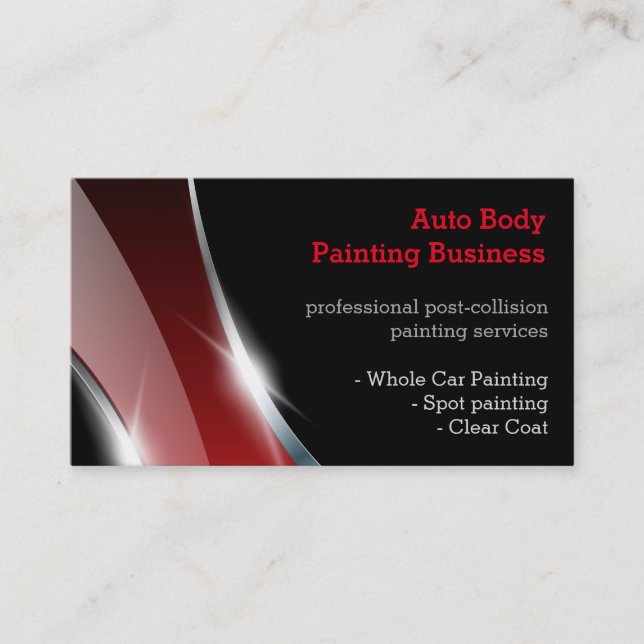 Auto Body Painting | Professional Business Card (Front)