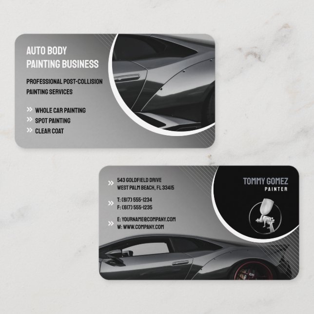 Auto Body Painting | Professional Modern Business Business Card (Front/Back)