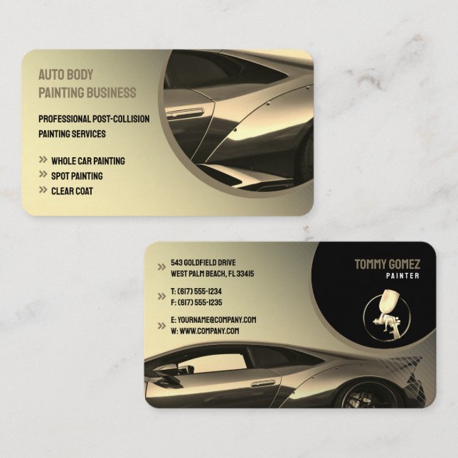 Auto Body Painting | Professional Modern Business Card (Front/Back)