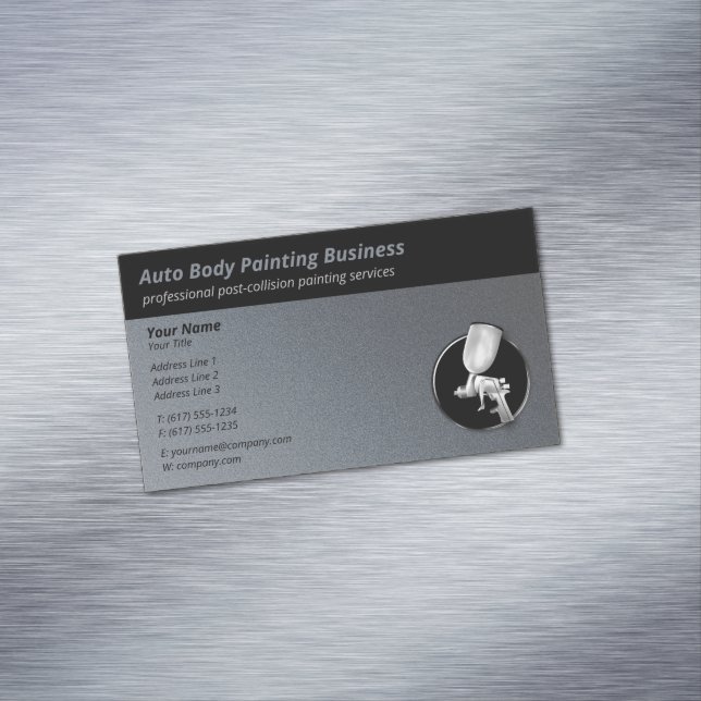 Auto Body Painting | Professional Platinum Magnetic Business Card (In Situ)