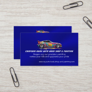 Auto body shop and precision painting business card