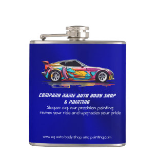 Auto body shop and precision painting hip flask
