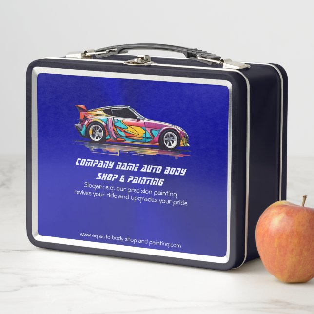 Auto body shop and precision painting metal lunch box (In Situ)