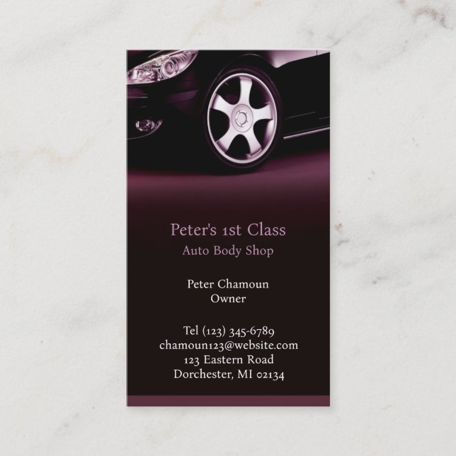Auto Body Shop Business Card (Front)