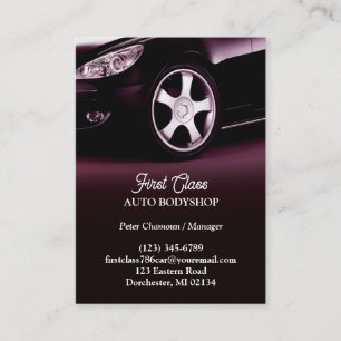 Auto Body Shop Chubby Business Card