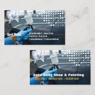 Auto Body Shop & Painting   Paint Sprayer Business Business Card