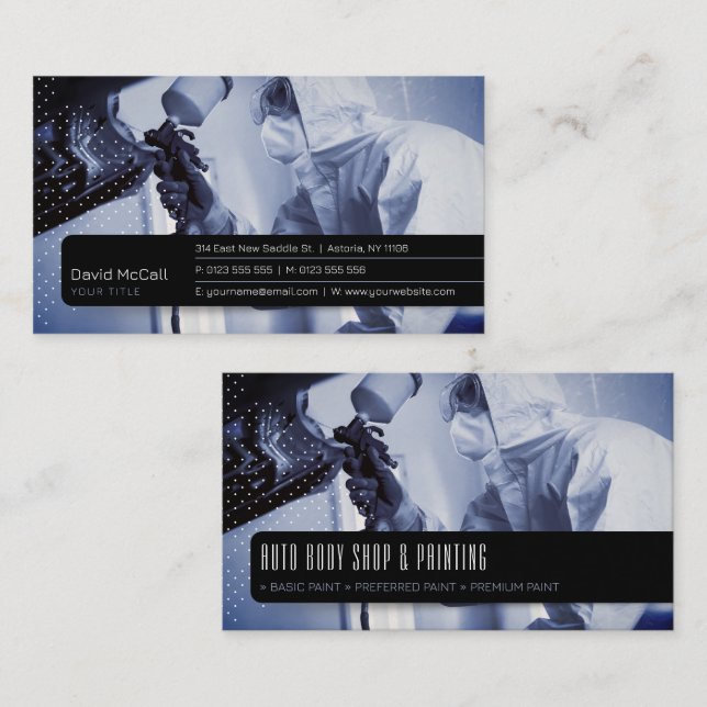 Auto Body Shop & Painting | Paint Sprayer Business Card (Front/Back)