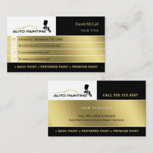 Auto Body Shop & Painting   Paint Sprayer Business Card