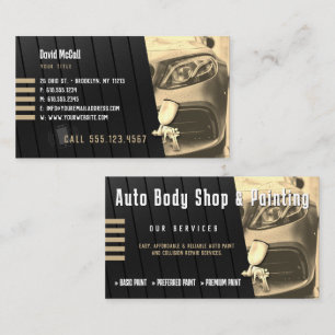 Auto Body Shop & Painting   Paint Sprayer Business Card