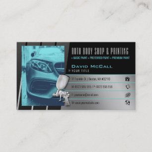 Auto Body Shop & Painting Paint Sprayer Business Card