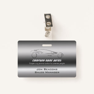 Auto Car on Brushed Steel - Sportscar template Badge
