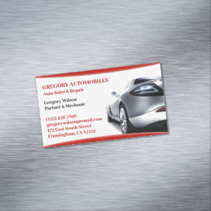 Auto Car Repair Magnetic Business Card