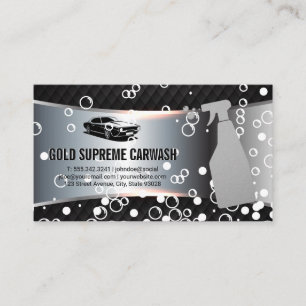 Auto Car Wash Logo Soap Bubbles Business Card