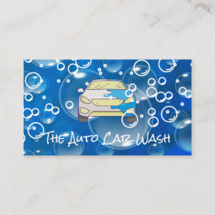 Auto Car Wash Soap Bubbles Background Business Card