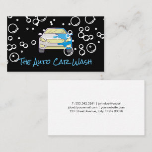 Auto Car Wash   Soap Bubbles Business Card