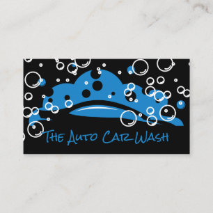 Auto Car Wash   Soap Bubbles   Car Cleaning Business Card