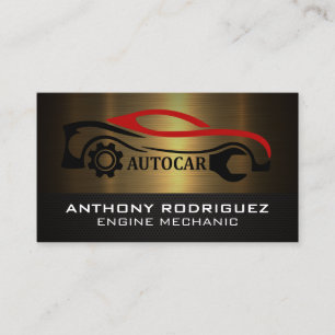 Auto Car Wrench Logo Mechanic Repair Business Card