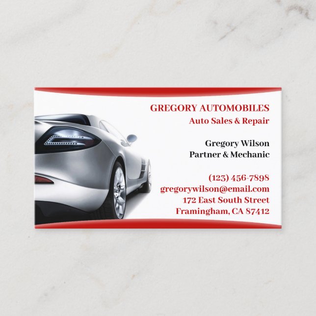 Auto Cars Business Card (Front)