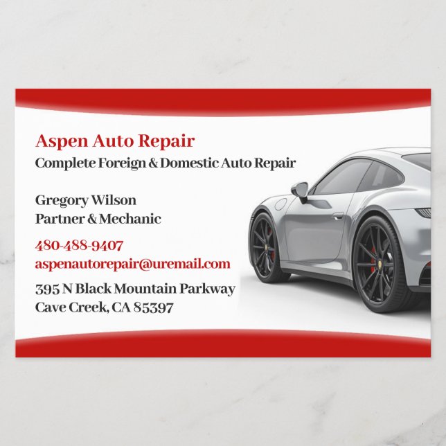 Auto Cars Flyer (Front)